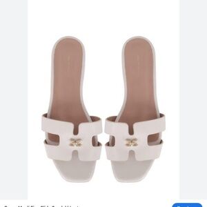BRUNO MAGLI Fina Slide Sandal In Bone Crinkled Patent